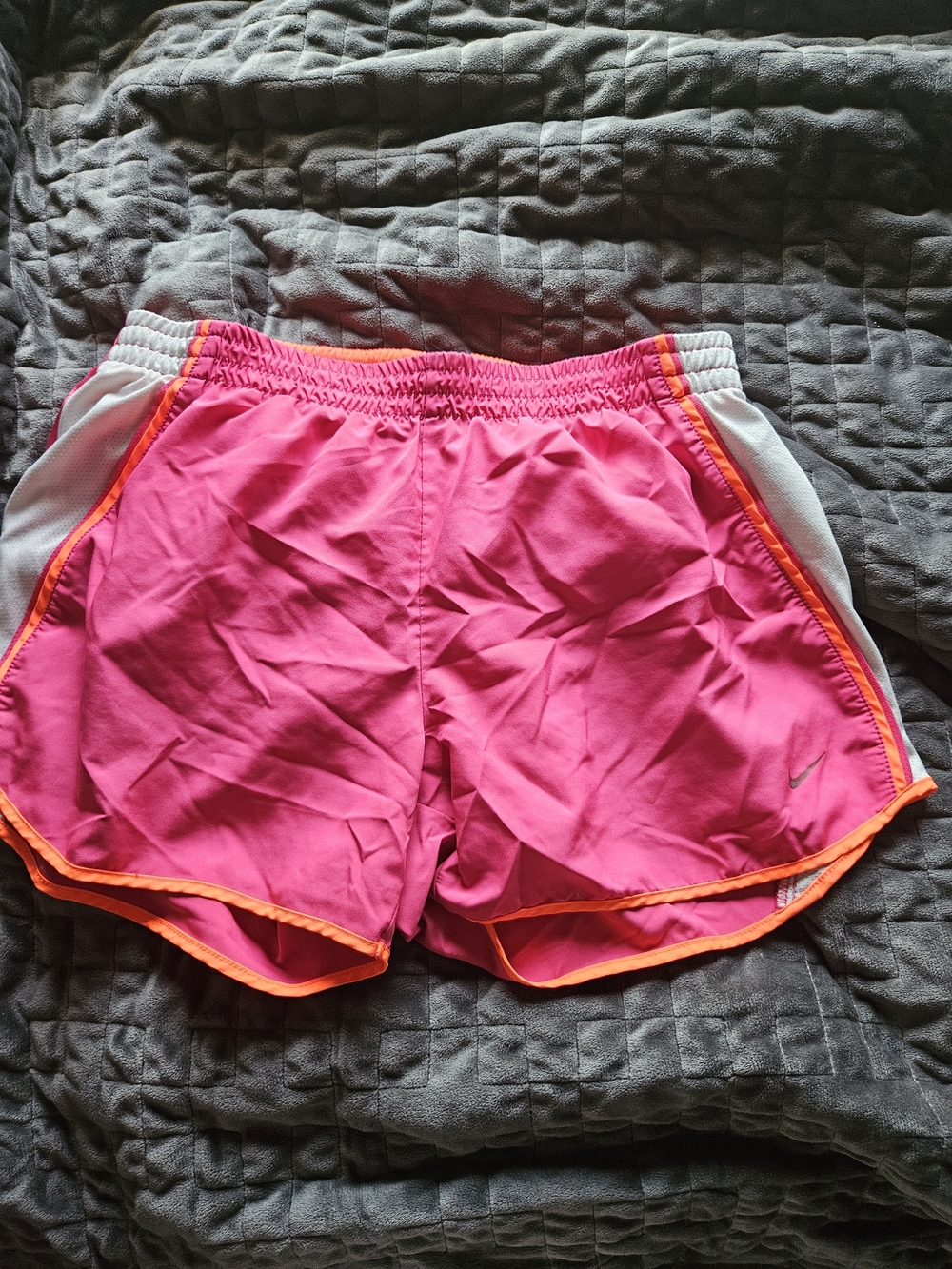 Nike Women’s Bright Pink Running Shorts with Orange Trim